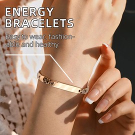 Women's Magnetic Bracelet, Adjustable Length with Sizing Tool Fashion Accessories, Titanium Magnetic Bracelets for Women, Stainless Steel Therapy Jewelry with Gift Box Adjustable Design (Rose Gold)