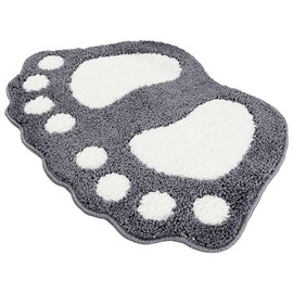 G-LIKE Cute Paw Shaped Bathroom Rug Non-Slip Bath Mat 15.7" X 23.6"(40cm X 60cm), Toilet Bathtub Doormat Absorbent Quick-drying Washable Durable
