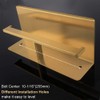 Double Toilet Paper Holder with Shelf Brushed Gold, APLusee SUS