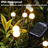 Solar Garden Lights Outdoor Decorations: 4 Pack Upgraded 8 LED
