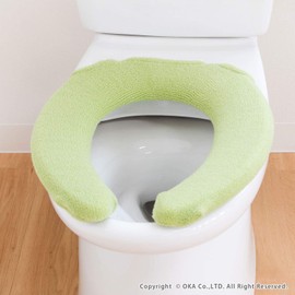 OKA Etoffe Toilet Seat Cover, For U-Shaped Seats, Antibacterial, Odor Resistant, Green