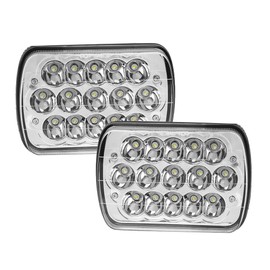 AMUNIESUN 2PCS 7X6 5X7 Inch Sealed Headlight High Low Beam Headlights Compatible With International 4700 4900 8100 9900 9900I IX Truck