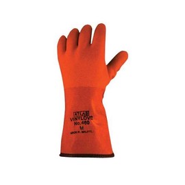 SHOWA Atlas 460 Fully Coated Insulated PVC Chemical Resistant Winter Safety Glove with Cotton/Acrylic Liner, Medium (12 Pair)