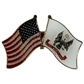 Pack of 24 USA & Army Emblem White Wavy Flags Motorcycle Hat Cap Lapel Pin M-060