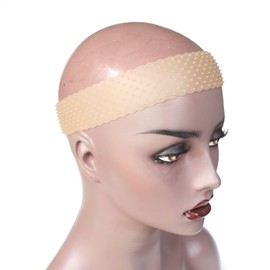 ZigZag - Banda de silicona antideslizante para peluca, banda de agarre de silicona transparente, con forma de gota, banda elástica para pelucas, deportes, yoga, 1 unidad (M, café claro)