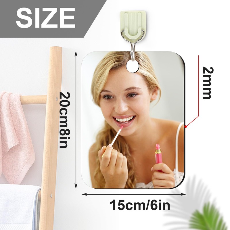 JUNEBRUSHS 2 Pack Medium Mirror for Shaving (6 × 8