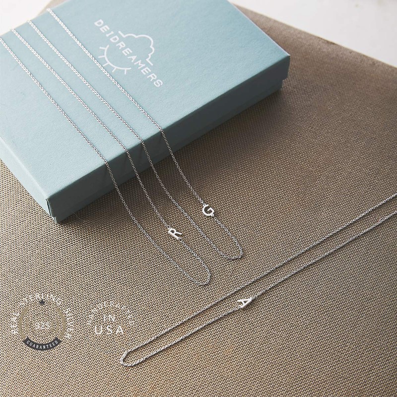 Sterling Silver Side Mini Initial Necklace