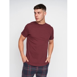 Duck & Cover Mens Nightwear Pyjamas Set Cotton Top Bottom Loungewear Casual(L,CALLISTER/BURGUNDY)