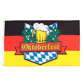 AZ FLAG - Oktoberfest Flag - 90 x 60 cm - Oktoberfest Flag 100% Polyester with Brass Eyelets - UV-Resistant - Vivid Colours - 50 g