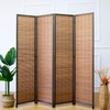 Furnnylane 4 Panel Bamboo Room Divider and Folding Panel Screen,Bamboo