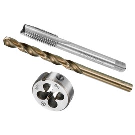 CoCud Metric Tap and Die and Drill Bit Set, M8 x 1.25 Tap & Die Thread 6.8mm Drill Diameter, Left Hand Machine Screw Tap Tool Kit - (Applications: for Threading Tapping Repair)