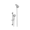 Generic Wall Bar 6 -Spray Patterns with 1.8 GPM 4.5 in. Wall Mount Dual Shower Heads with Nail Glue Installation in Chome, 1009510707