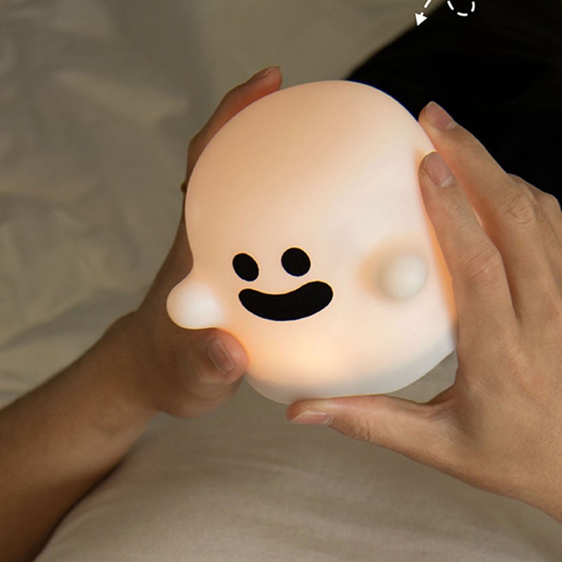 Cute Ghost Night Light Stepless Dimming USB Rechargeable Mini Kids