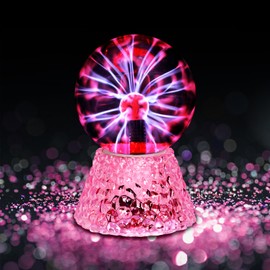 Comely Plasma Ball, 5 Inches, Red Plasma Lamp with Crystal Base, Touch Control, 12 V EU Plug, Plasma Lamp, Perfect for Living Room, Bedroom and Party Decoration