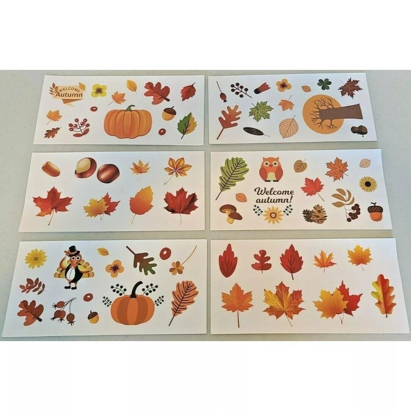 Unbranded 146 PCS 12 Sheets Thanksgiving Window Clings Fall Window