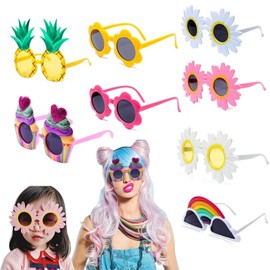 HMYCL Party Sunglasses 8 Pack, Party Favors Glasses, Hawaiian Eyewear Party Photo Booth Props, Party Bag Fillers for Adults Funky Glasses for Fancy Dress Costume, Birthday, Cosplay Party