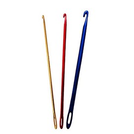 Zuoyou 3PCS Aluminum Tunisian Afghan Crochet Hook DIY Knitting Needles Tool With An Eye 2.75/4/6mm