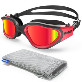 OMID Swimming Goggles, Comfortable Polarized Swimming Goggles, Anti-Fog Protection, No Leaking, Triathlon Swimming Goggles with UV Protection Bag for Men, Women, Adults, Teenagers, Ideal for