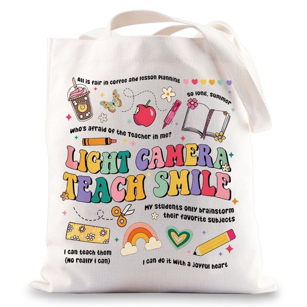 JNIAP Teacher Tote Bag d Teachers Department Gifts Lights Camera