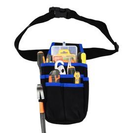 Small Tool Bag with Belt, 25 x 13 cm Professional Electrician Tool Belt 600D Oxford Fabric Waterproof Hardware Tool Belt Tool Bag Garden Belt Bag Blue