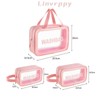 3-Piece Clear Travel Size Toiletries Washbag Set Waterproof PVC Cosmetic