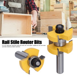 2 Piece Groove and Tongue and Groove Set Router Bit Set Router Cutter Set for CNC Engraving Machine Trimming Machine Woodworking