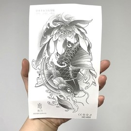 Large Size Koi Irezumi Waterproof Real Tattoo (2-Week Lasting) Tattoo Sticker 4ea
