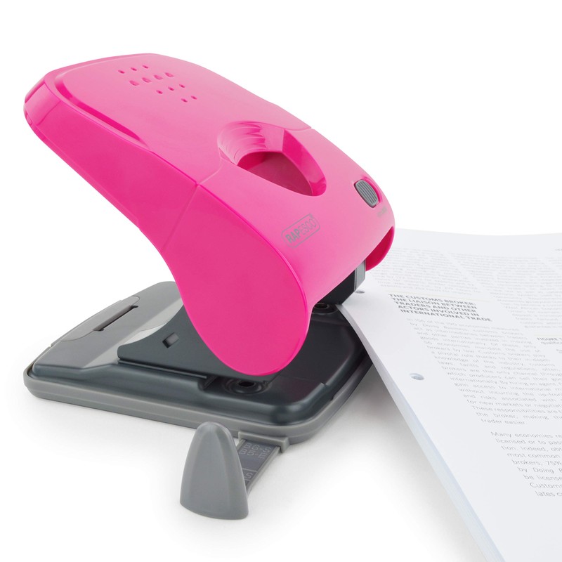 Rapesco 1527 X5-40ps 2-Hole Punch, 40 Sheet Punch Capacity, Fuchsia