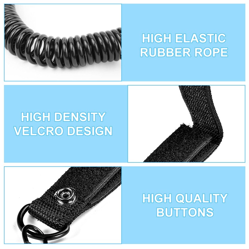 Tactical Lanyard Set, Includes 2 Elastic Spiral Ropes, 2 Carabiner