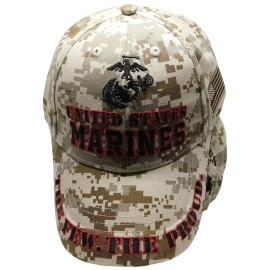 Eagle Emblems United States Marines Veteran EGA The Few The Proud Coyote Digital Camo Cap Hat