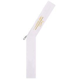 IvyRobes Clergy Deacon Stole with Alpha Omega Embroidered Priests Stole 110" Long White