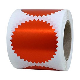 Hybsk 2 inch Red-Gold Certificate Wafer Seals Labels Awards Legal Embossing Stickers (Bright Red)