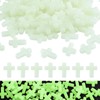 WANDIC 200 Pieces Acrylic Cross Beads,Glow Cross Beads Luminous Crucifix