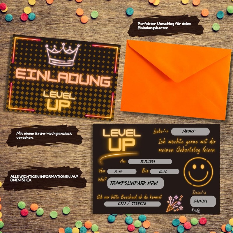 Pavin Paper 10 Children's Birthday Invitation Cards Boys and Girls