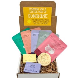 Generic Self Care Box - Hand-Poured Soaps with Goats Milk, Olive Oil, Coconut Oil, Essential Oils, and Spa Sheet Face Masks - Perfect Skincare and Pampering Gift Set for Women