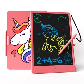 KIDOJO LCD Writing Tablet for Kids 10 Inch, Unicorn Doodle Board for Girls, Toddlers Drawing Pad, Electronic Writing Board, Educational & Learning Toy, Pink