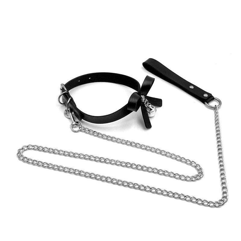 Heavy Duty Dog Leash with Bell Collar Necklace, Metal Chains