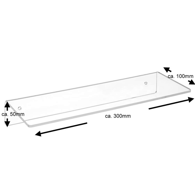 Zeigis Wall Shelf 300 mm Wide, 100 mm Deep, Acrylic