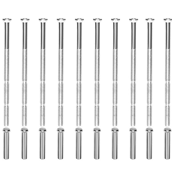 10 Sets M3 Door Handle Screws, Nickel Plated Male to