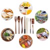 Wooden Utensil Flatware Set Reusable Utensils Travel Cutlery Set for