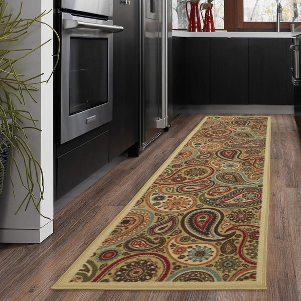 Ottomanson Ottohome Paisley Rug, 2 ft 7 in x 9 ft 10 in, Beige