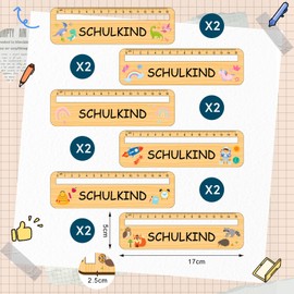 Nezyo 12 Stück Lesehilfe mit Lineal aus Holz 15 cm Lesezeichen Leselineal Schulkind Einschulungsgeschenk Geschenk zum Schulbeginn für Erster Schultag Grundschule Bücherliebhaber Schultütenfüllung