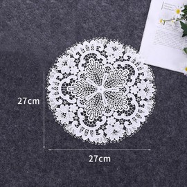 Set of 4 26 cm lace placemats, lace doilies, crochet doilies, tablecloth, lace, round embroidery, table mat, handmade lace, placemat, for kitchen, dining room, silver