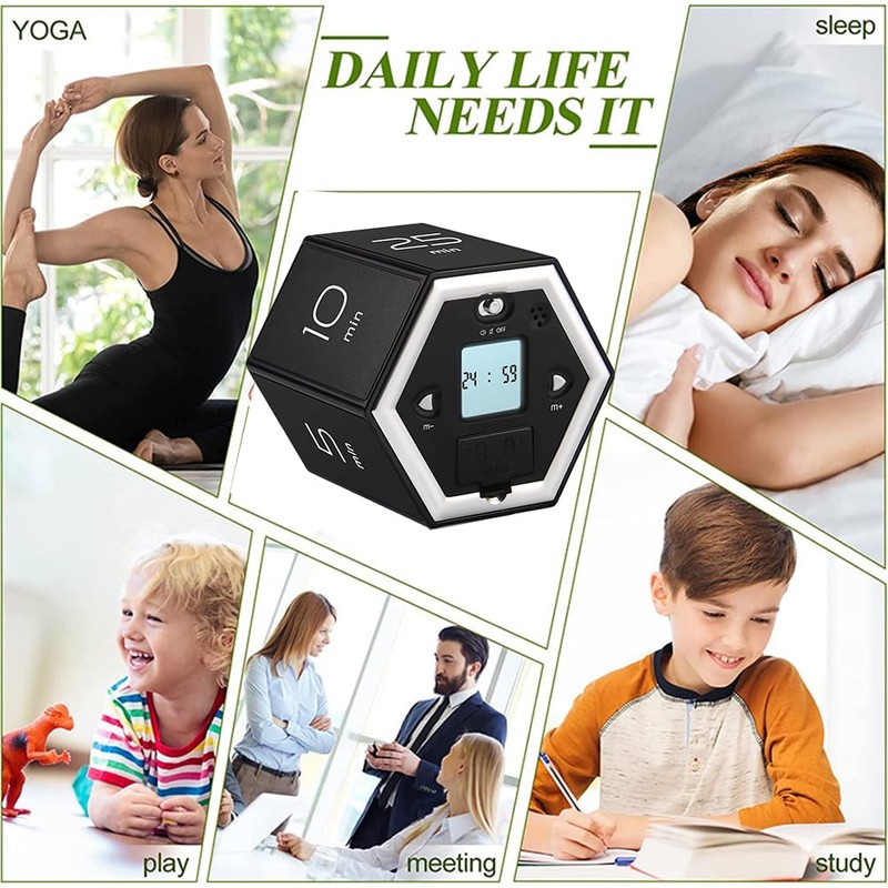 CIADAZ Hexagon Digital Clock Timer Magnetic Cubes Timer Kitchen Hexagon