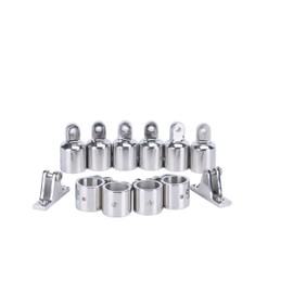 Amarine Made Bimini Top Hardware, 12 Pcs Bimini Top Fittings fits 1inch Od Round Tube, Stainless Steel Bimini Hardware Sets for Canopy