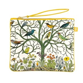 Pouch Make Up Bag/Purse - Organic Cotton - Botanical V&A Museum Design - Voysey Birds by C.F.A Voysey - Zip Closure