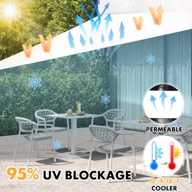 15' x 15' x 15' Sun Shade Sail, Triangle Waterproof Canopy Awning UV Block Sunshade for Outdoor Patio Garden Terrace Backyard Pergola Sunscreen (White) (Customization Acceptable)