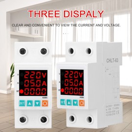 Three Display Adjustable Voltage Protector Intelligent Over-voltage Under-voltage Over-current Protect Device Home Self-resetting Voltage Protector