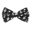Black bow tie with musical notes in white