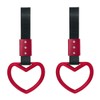 2PCS Heart-Shaped Car Handle Straps, Auto Grap Handle Warning Pull